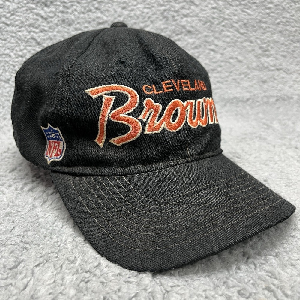 Cleveland Browns Hat Vintage‎ Sports Specialties Script Cap Black Dome Snapback
